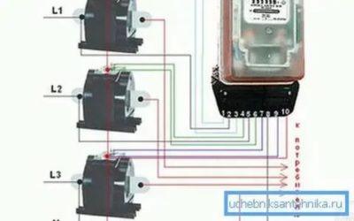 Как подключить трехфазный счетчик с трансформаторами тока