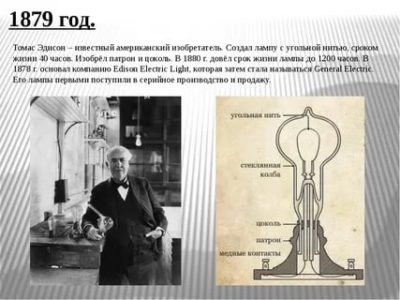 В каком году Томас Эдисон изобрел лампочку