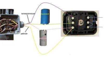 Как подключить пусковой и рабочий конденсатор к электродвигателю