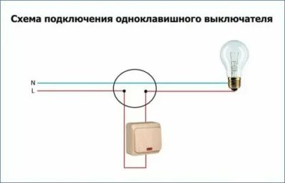 Как подключить светильник с выключателем